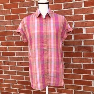 NWT Beach Lunch Lounge Spencer Linen Button Front